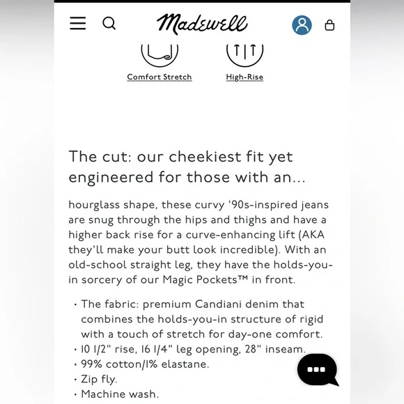 Madewell Petite Curvy 90’s Straight Dark Blue Jeans - Picture 5 of 7